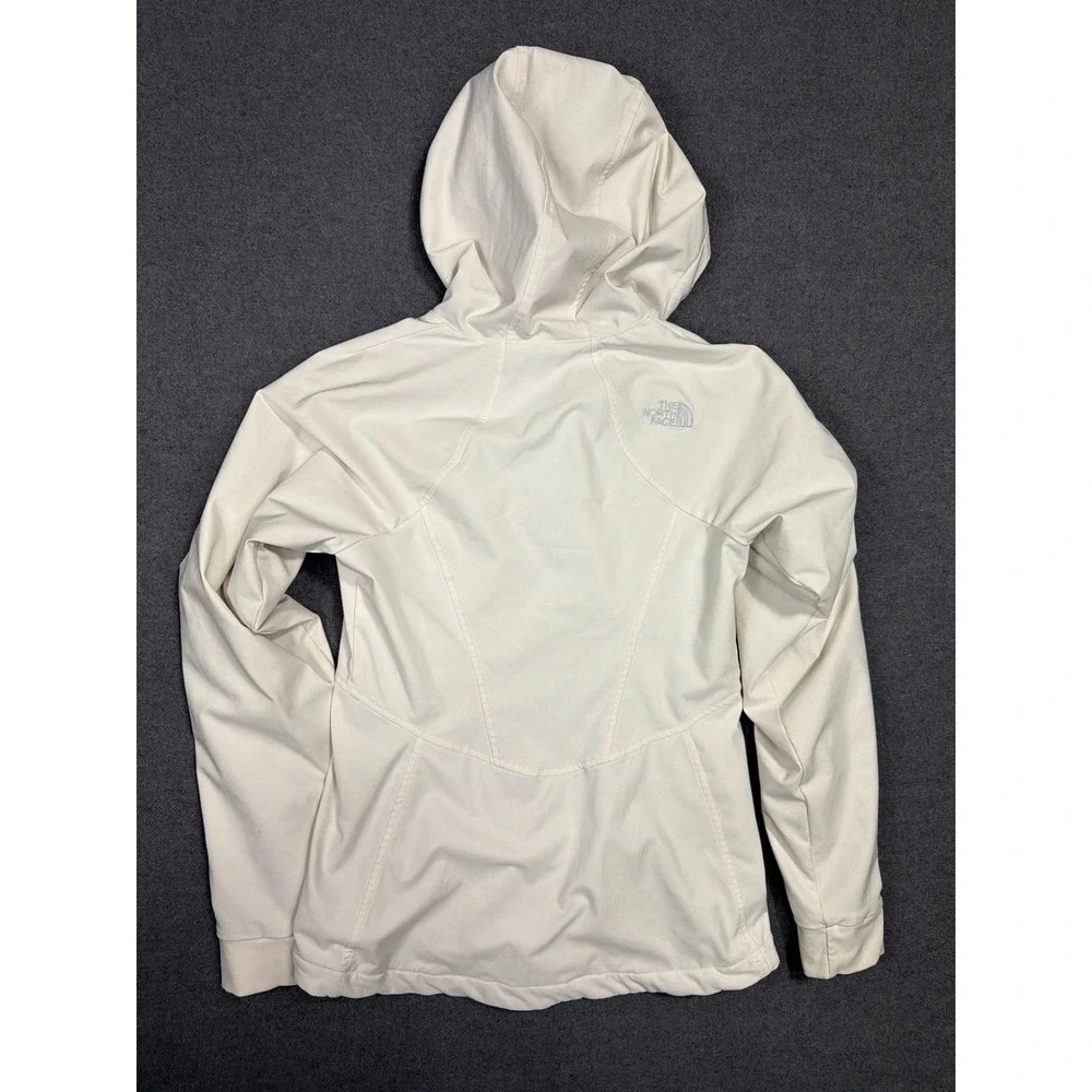 The‎ North Face Hooded Jacket Women S Full Zip Softshell Cream Soft Fleece Lined